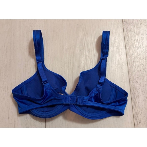 NWT Vintage Victoria's Secret Second Skin Satin Bra 34A Royal Blue - Picture 2 of 3